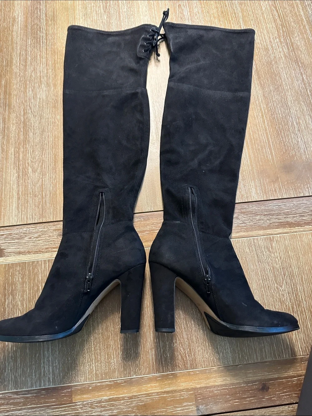 Vince Camuto Cheera Black Stretch Microsuede Over the Knee High Heel Boots 11